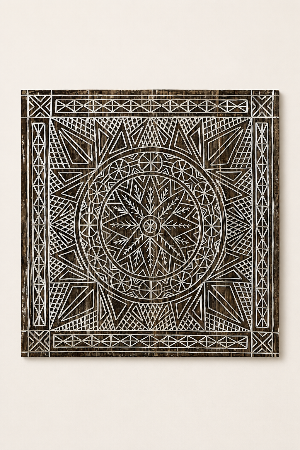 The Sagara Wall Panel – Handgesneden Wanddecoratie 100 x 100 cm