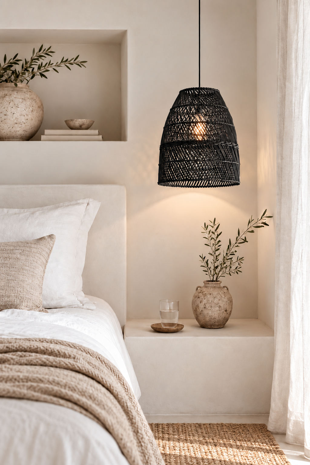 Rotan lamp The Gubuk - Zwart