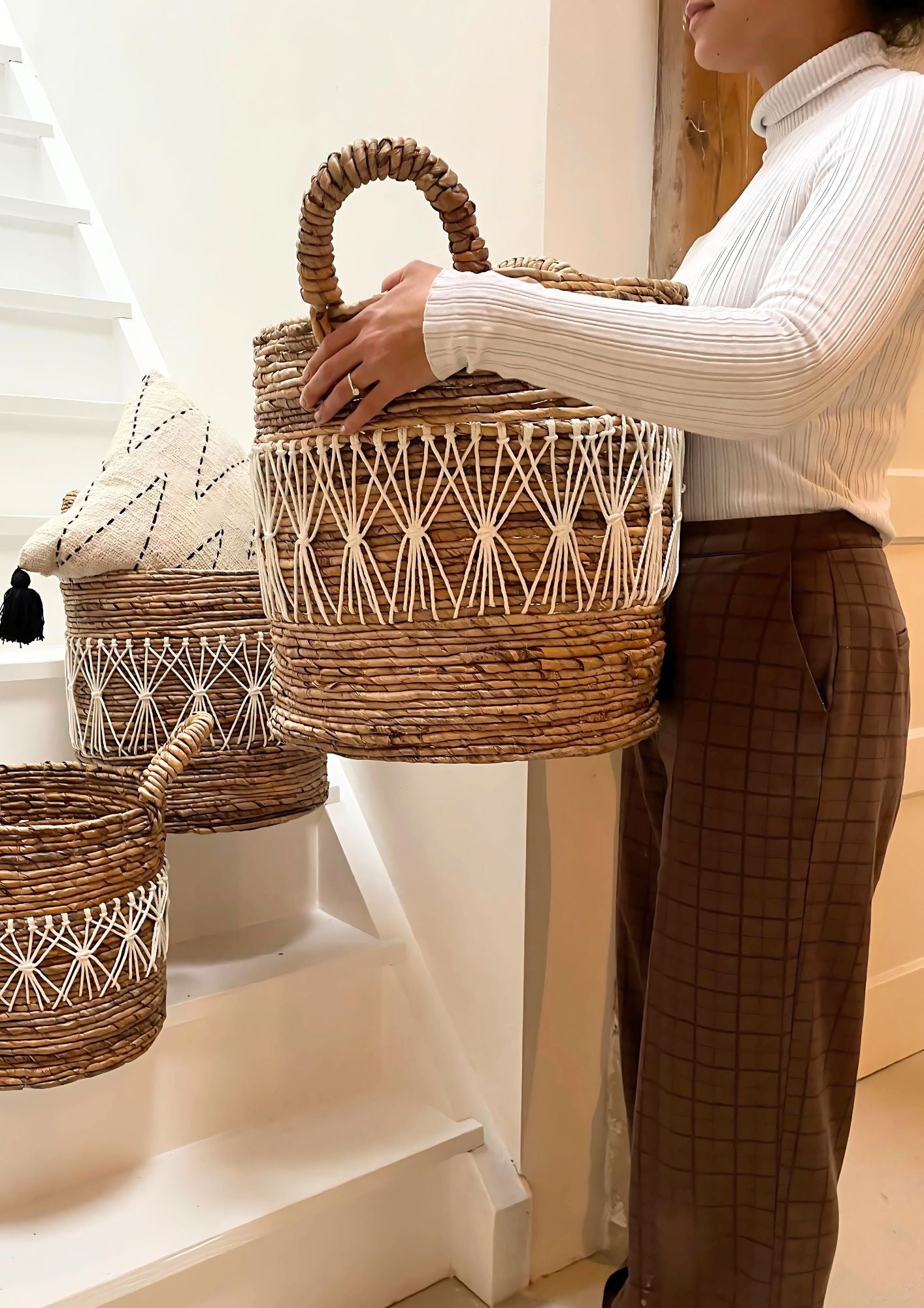 Opbergmanden - The Lovina Baskets – Set van 3 - Manden