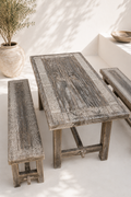 Suarhouten Eettafel met Banken – 200x100x78 cm