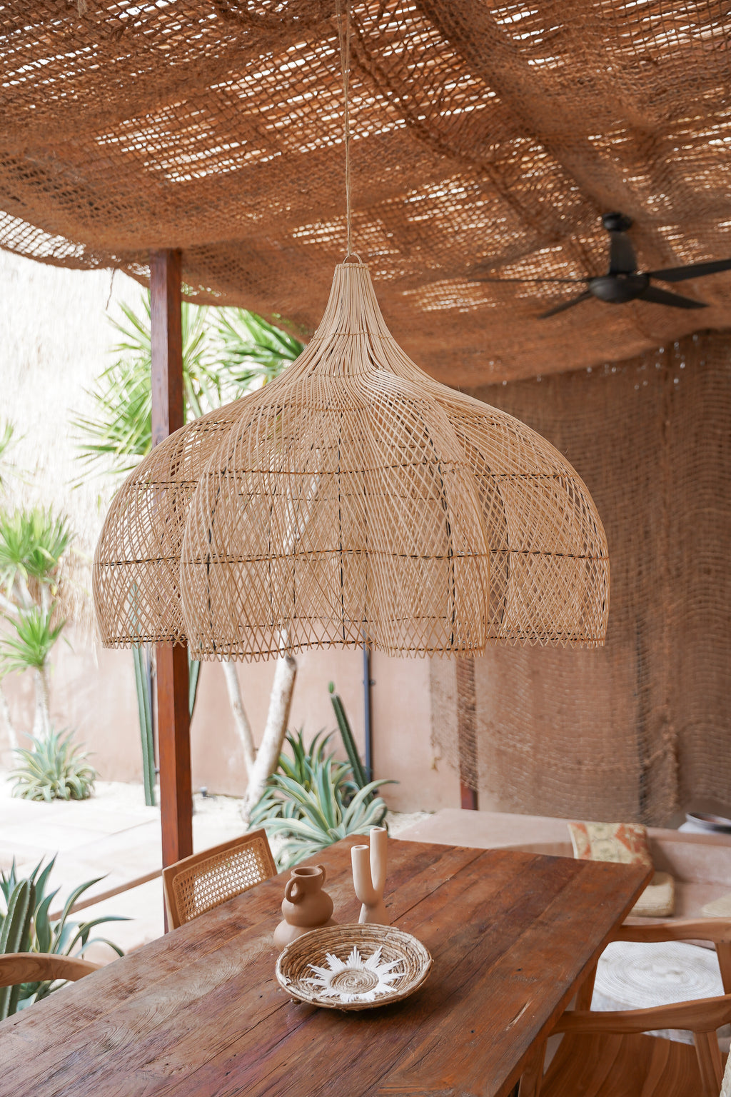 Rotan Lampenkap - The Bunga - XL (100CM) -  Hippie Monkey