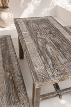 Suarhouten Eettafel met Banken – 200x100x78 cm