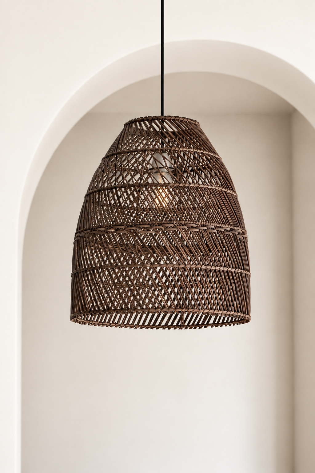 Rotan lamp The Gubuk - Bruin