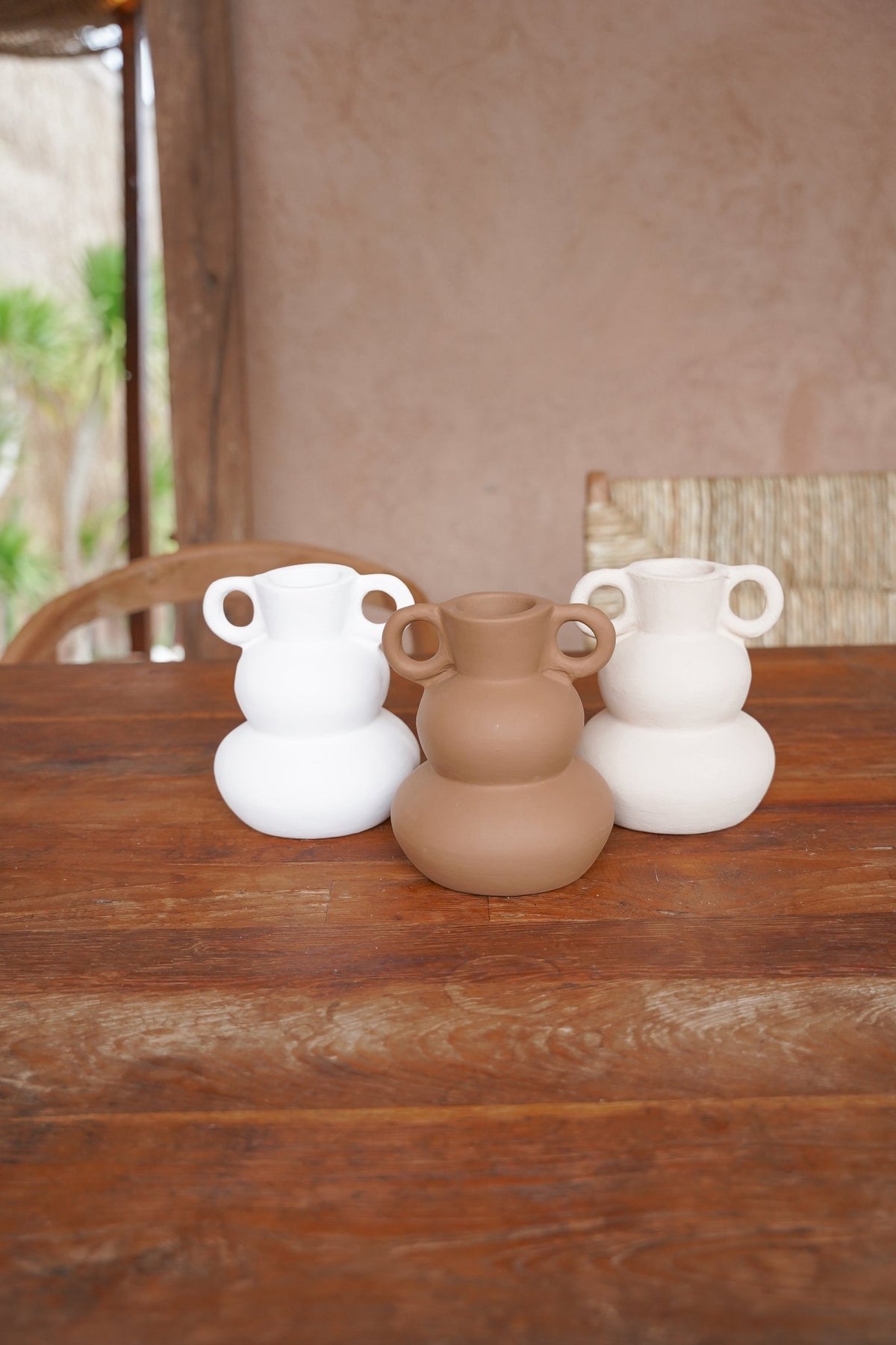 Terracotta Vaas - The Bola Bola - Wit