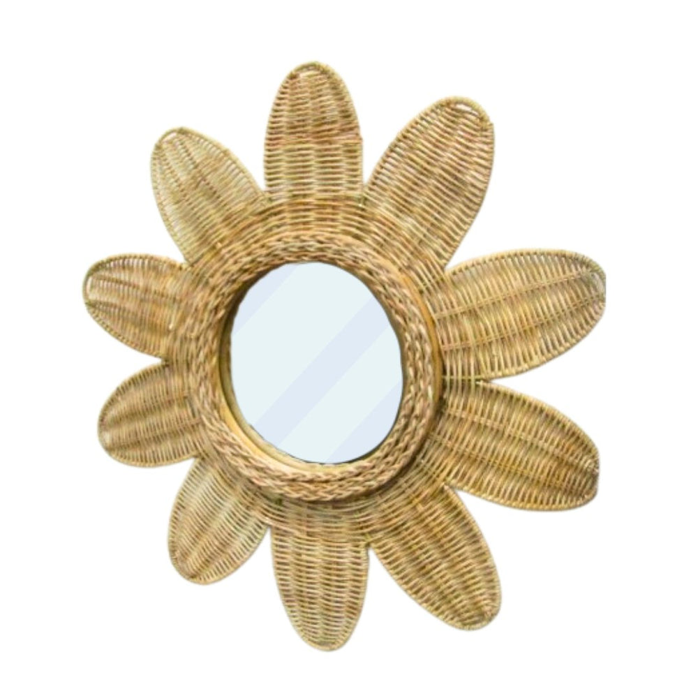 The Rattan Flower Mirror – Hippie Monkey - Hippie Monkey - Wholesale B2B Dropshipping